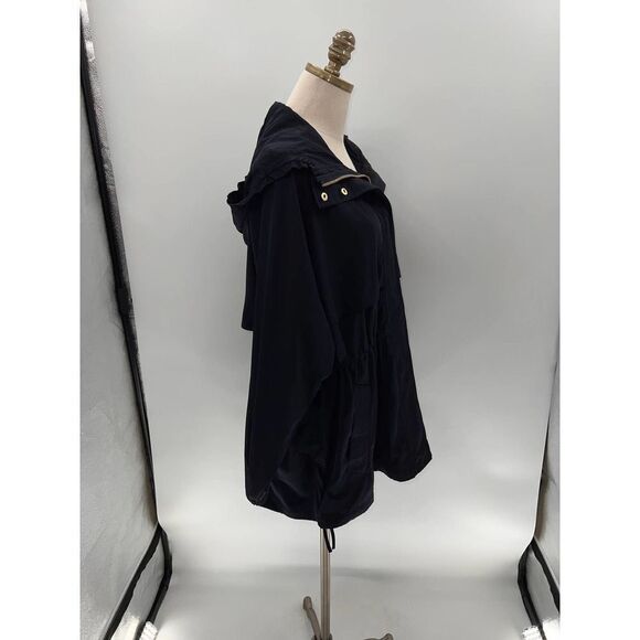 Athleta Navy Blue Hooded Zip Up Pocketed Trench Jacket- S/M - Picture 14 of 15